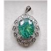 Image 1 : 5.3 ct Certified Silver Emerald gemstone Pendant ($13,887 Appraisal)