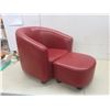 Image 7 : Modern Child's Leather-Like-Style Chair with Matching Ottoman