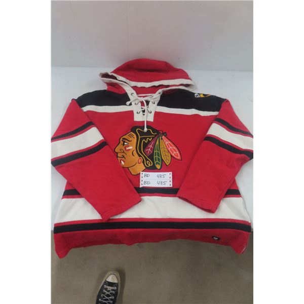 Vintage Chicago Blackhawks Hoodie Jersey Sweatshirt, Men's Large