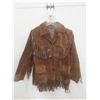 Image 1 : Vintage 1950s Grenadier Brown Buckskin Fringe Western Jacket, Made in Winnipeg, Size 12