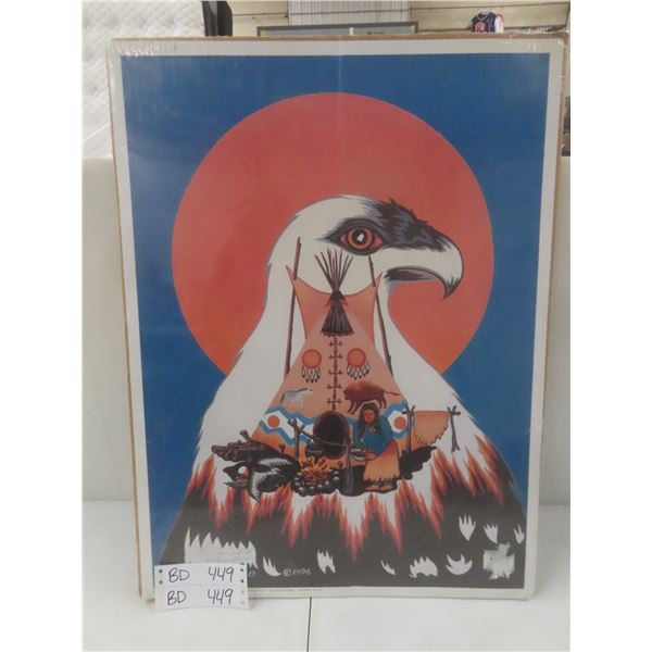 Vintage First Nations Print by Len Fairchuk, Signed, Numbered, and Stamped, 24" × 18"