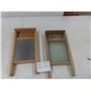 Image 1 : Vintage 17" Pearl Washboards – Qty 2: 1 Metal, 1 Glass/Wood