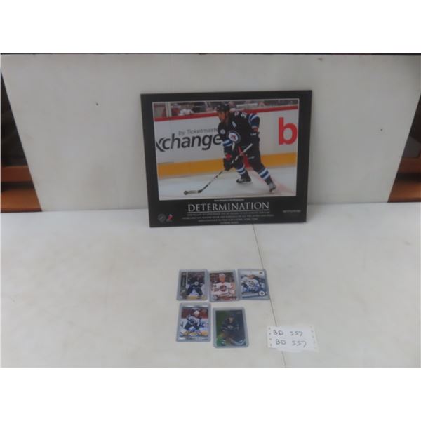 Winnipeg Jets Dustin Byfuglien Poster Board and Autographed Cards: Laine, Barron, Antropov,
