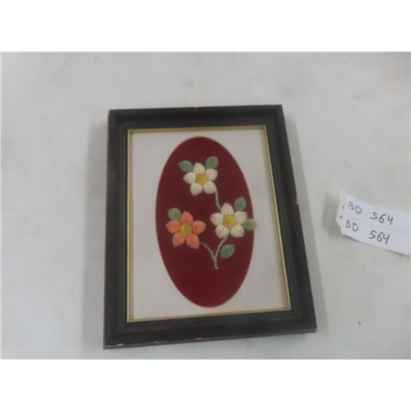 Outstanding Vintage Inuit Caribou Tufting from Northwest Territories, Nicely Framed, 10.5" × 8.5"