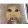 Image 3 : Unusual Vintage Inuit Mask, Caribou Hide and Wolf Fur by Louisa Morry, Tagged, 8" × 9"
