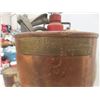 Image 4 : Pyrex Copper Pump Tank with Brass Plate and Antelope Pail with Grease