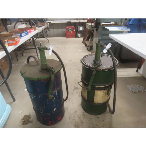 Oil Drums – Qty 2 with Pump, 14" × 36" Height