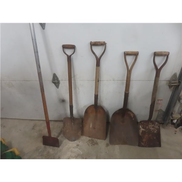 Hand Yard Tools – Qty 5: Shovel, Spade, and Edger
