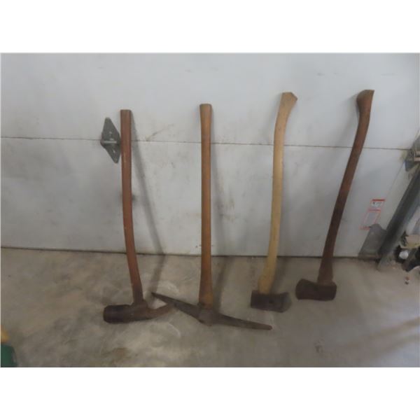 Hand Yard Tools – 2 Axes, Digging Pick and Sledge