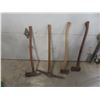 Image 1 : Hand Yard Tools – 2 Axes, Digging Pick and Sledge