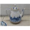 Image 2 : China Tea Cups, Saucers, B&B Plates, Hand-Decorated Russian Tea Pot, Creamer, Sugar Bowl, and