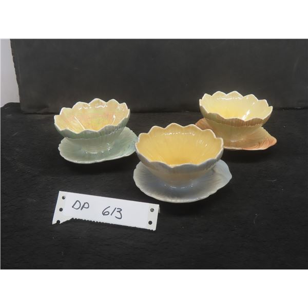 Vintage Royal Winton Grimwades Lotus Lusterware Flanne Dessert Bowls, 1930s – Qty 3