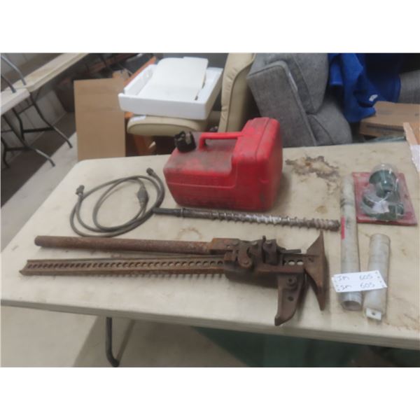 Farm Jack, Honda Marine Gas Tank, and Jack Hammer Bit