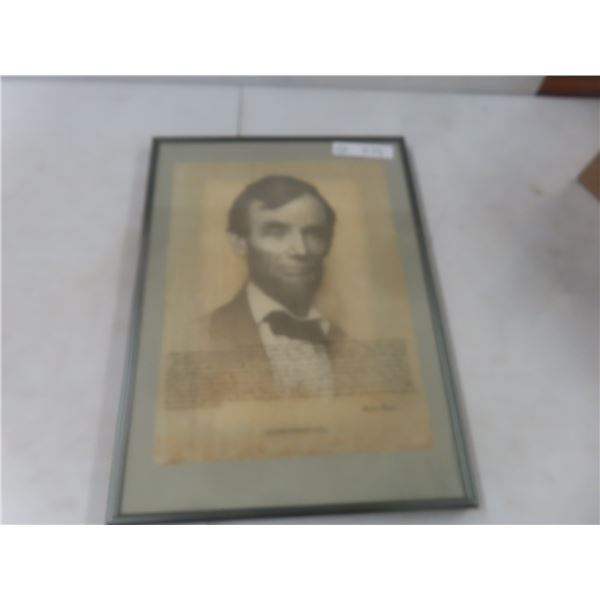 Abraham Lincoln Gettysburg Address Framed Print, 14½ × 20, Nov 19 1863 Commemorative by S.L.,OH. B