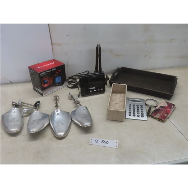 Magnasonic Clock Radio and Vintage Church's Famous English Shoes Shoe Stretcher, and More