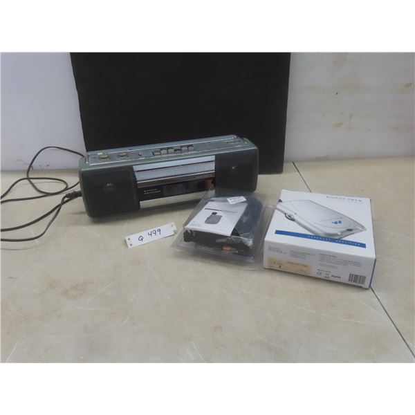 Sony AM/FM Stereo Cassette Recorder Model CFS-210 and Pocketalker Personal Amplifier