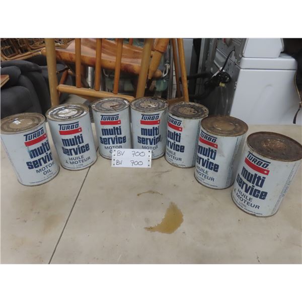 Tins of Turbo Multi-Service Motor Oil – Qty 7 (1 L Tins)