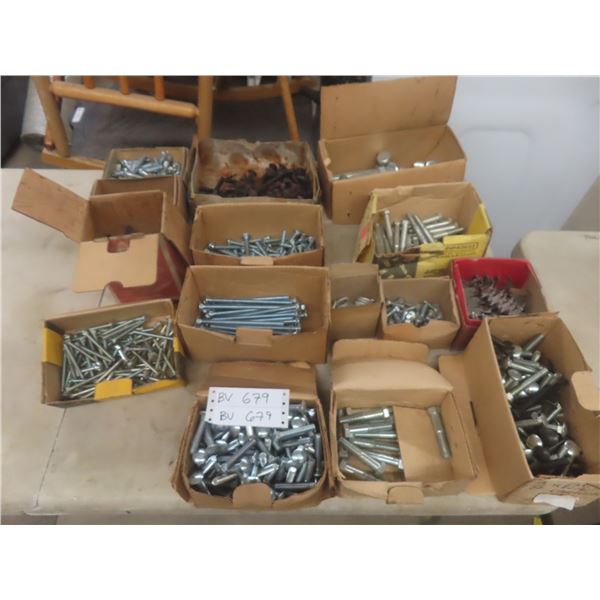 Galvanized Hardware Lot – Nuts, Bolts, and Washers – Qty 15 Boxes