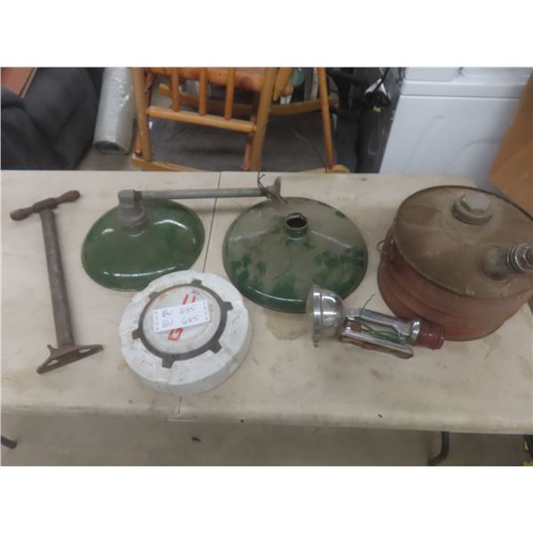 Porcelain Light Shades, Flashlight, GMC Hubcap, and More