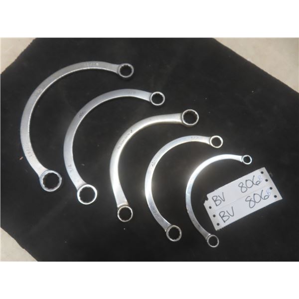Mac and Snap-on Half Moon Wrenches, 3/8"–13/16" – Qty 5