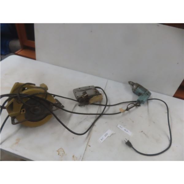 Power Tools – Circular Saw, Drill, and Jigsaw – Qty 3