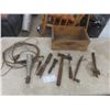 Image 1 : Antique Trouble Light, Fruit Crate, Hatchets, and More