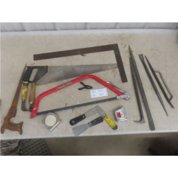 Hand Saws, Putty Knives, Tape Measures, and Pry Bars