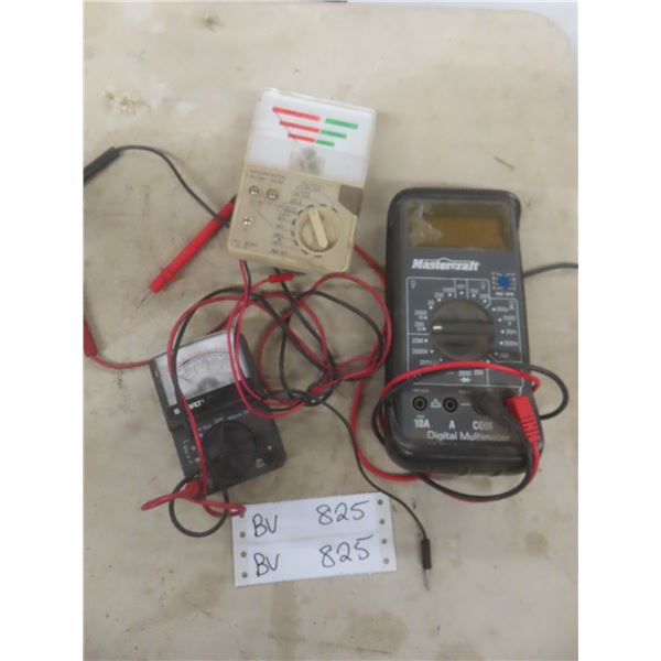 Battery Tester, Digital Multimeter, Volt Tester, and Metal Toolbox
