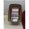 Image 1 : 25 Factory-Sealed DVDs and Wicker Basket