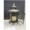 Image 2 : Stainless Hook Lanterns with Candles, 12" High – Qty 2