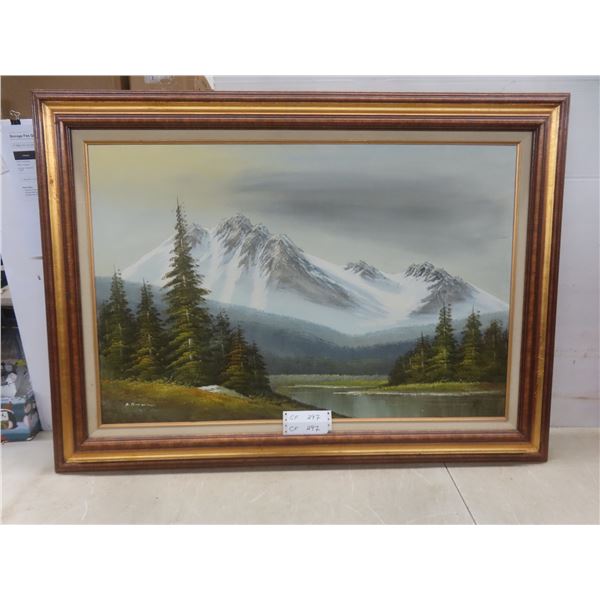 Framed Painting on Canvas, 32 × 44"
