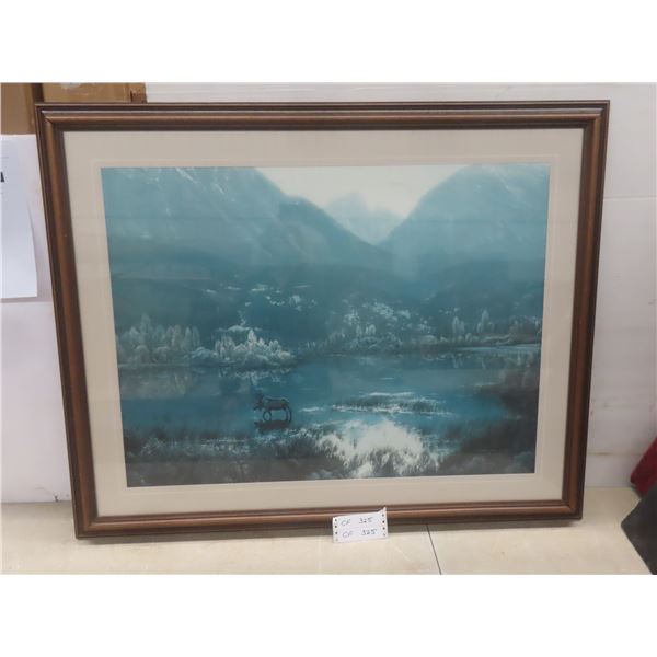 Framed and Signed Print by Stephen E. Lyman, 33 × 39"