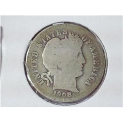 1908-D Barber Dime