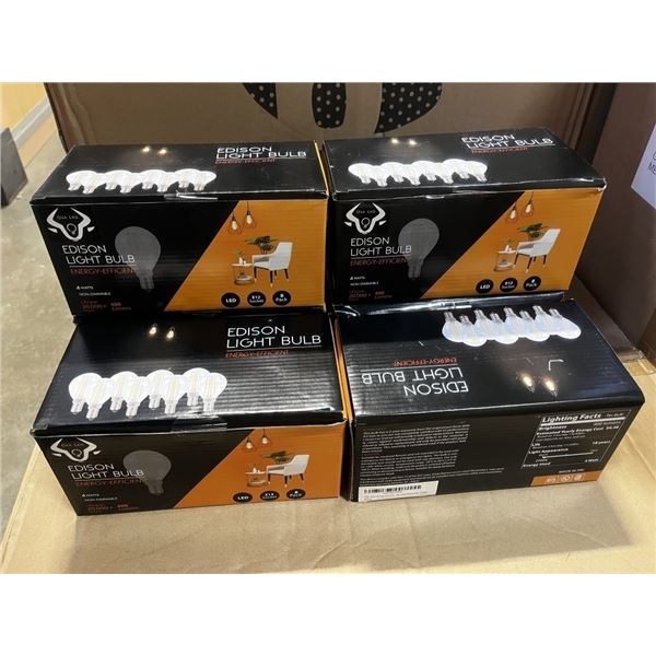 8 BOXES OF NEW BERELLI G50-4W, E12 SOCKET COMPLATIBLE, 8 PER BOX, NON DIMMABLE LIGHT BULBS