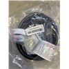 Image 3 : 2 AS NEW 10FT BLACK  INDOOR OUTDOOR HEAVY DUTY LIGHTED 3 WIRE GROUNDED EXTENSION CORDS 14AWG AND 12A