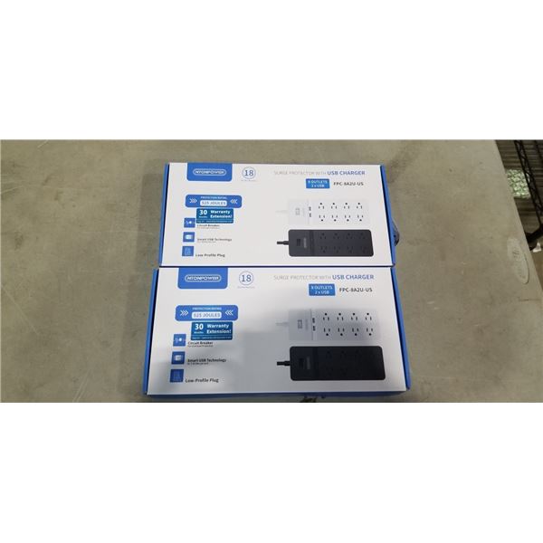 2 NEW SURGE PROTECTOR POER BARS WITH USB
