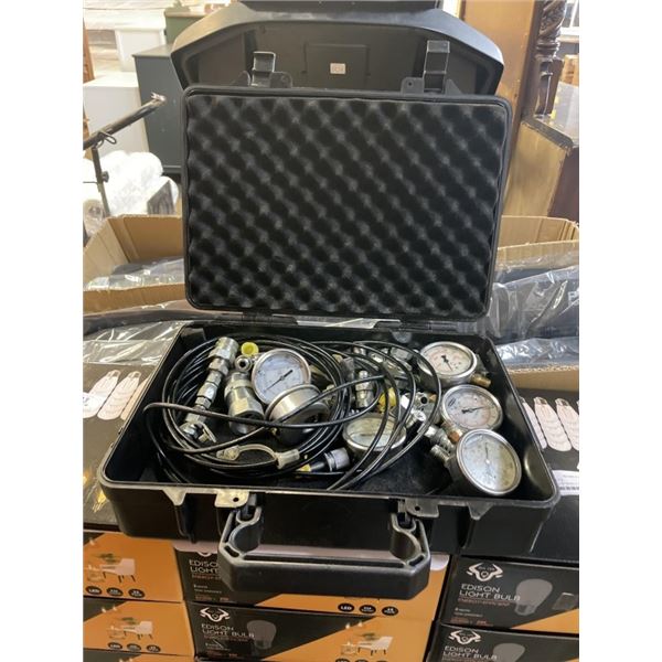 CASE OF PRESSURE GAUGES AND ACCESSORIES