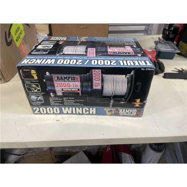 CHAMPION 2000LB ELECTRIC WINCH