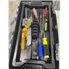 Image 2 : PLASTIC TOOL BOX AND ASSORTED HAND TOOLS