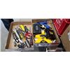 Image 1 : 2 TRAYS OF ASSORTED TOOLS, STANLEY LONG TAPE ETC