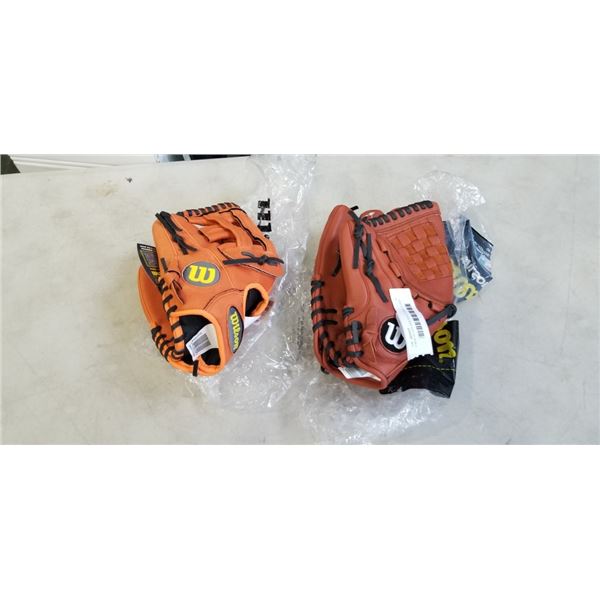2 NEW WILSON A500 RIGHT HAND 12 INCH BASEBALL GLOVES