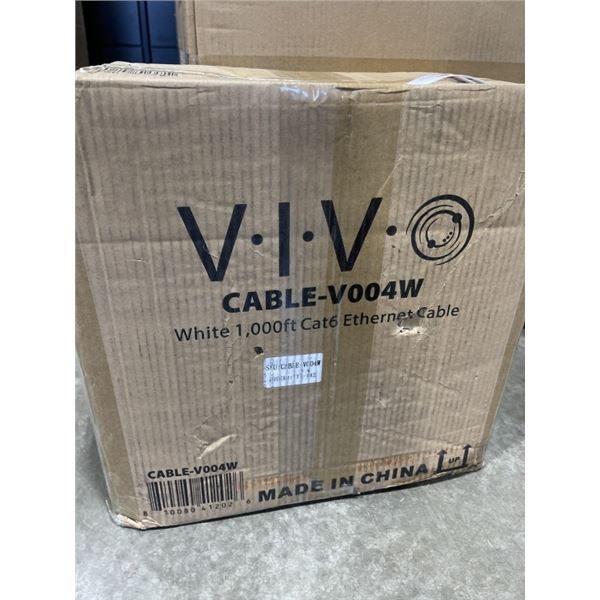 VIVO WHITE 1000FT CAT6 ETHERNET CABLE