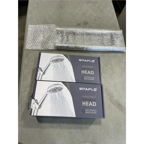 TWO NEW SITAFLO SHOWER HEAD HANDHELDS AND PASS-THROUGH DOOR HANDLE