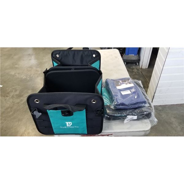 2 NEW TRUNK CRATE PRO ORGANIZERS AND NEW 3 PACK OF MICROFIBRE TOWELS