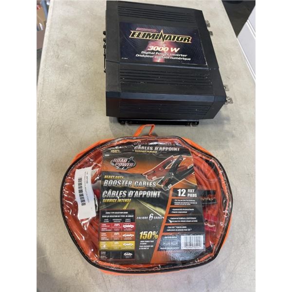 MOTOMASTER ELIMINATOR POWER INVERTER 3000W AND SET OF JUMPER CABLES