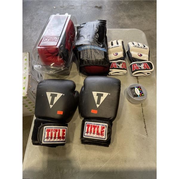 BOX OF MMA GLOVES AND SPARRING GLOVES