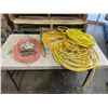 Image 1 : LARGE LOT OF ASSOPRTED FRIED AND CUT EXTENSION CORDS, VARIOUS LENGTHS AND GAUGE