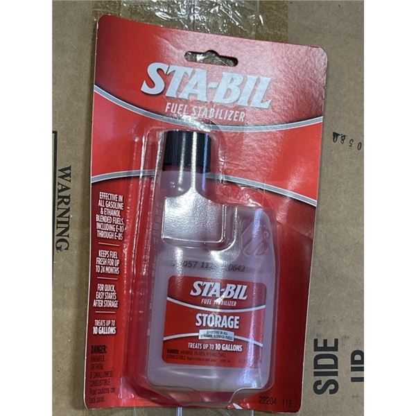 CASE OF NEW STA-BIL FUEL STABILIZER FOR STORAGE, 24-4OZ BOTTLES