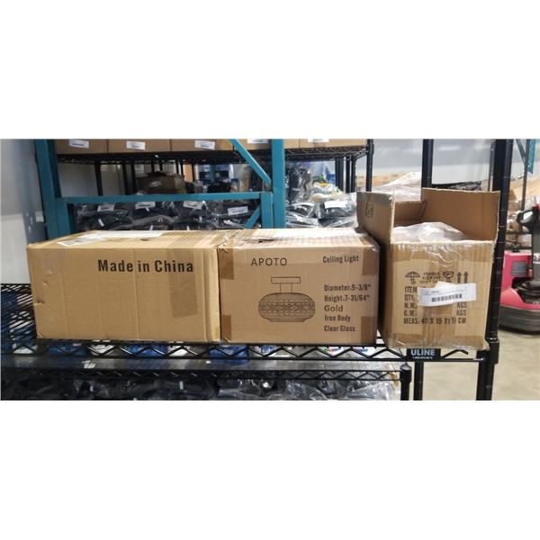 ASSORTED NEW LIGHTING AND PENDANTS