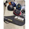 Image 2 : ASSORTED SPORTING GOODS INLCUDING BIKE HELMETS, PUMPS, ACCESSORIES AND PRINCE TENNIS RACQUET